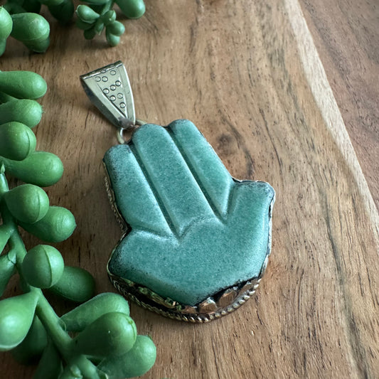 Aventurine Hamsa Pendant