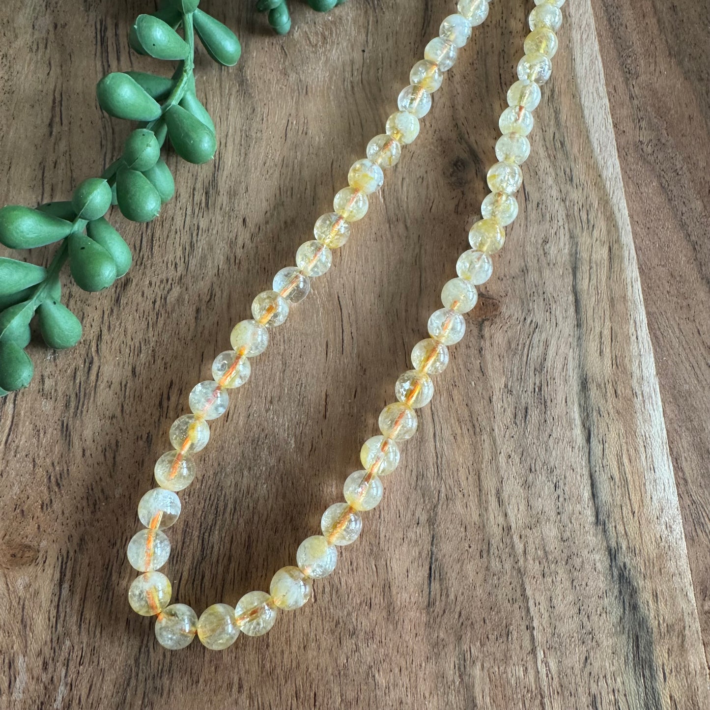 Citrine Round Bead Strand – 6 mm