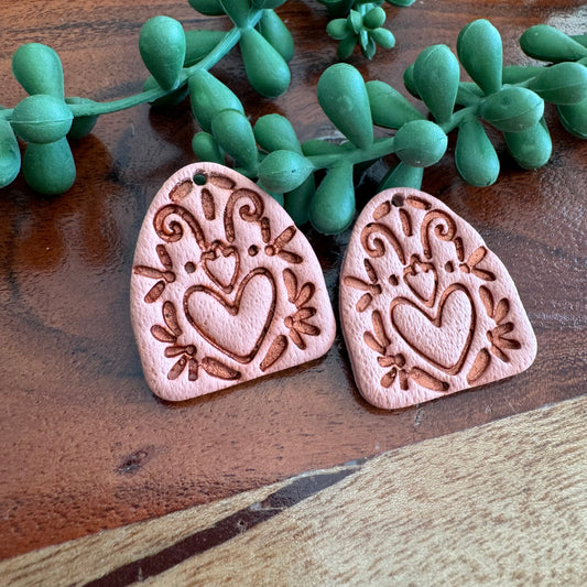 Pink Arch Heart Pendants