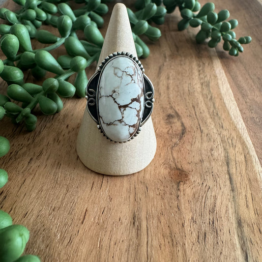 .925 Sterling Silver Wild Horse Jasper Ring - Size 11