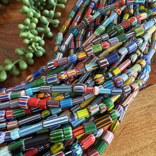 Mixed Chevron Glass Beads (India) #2