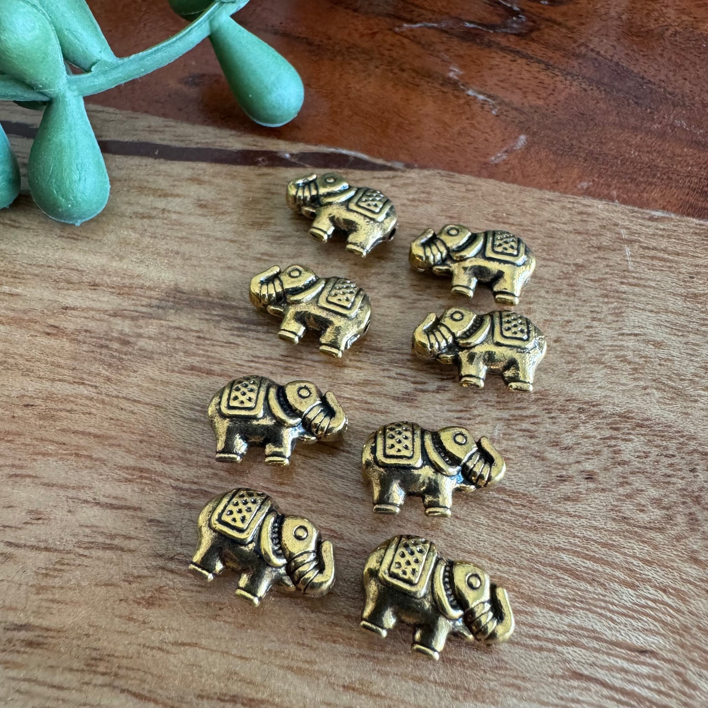 Gold Elephant Bead Set