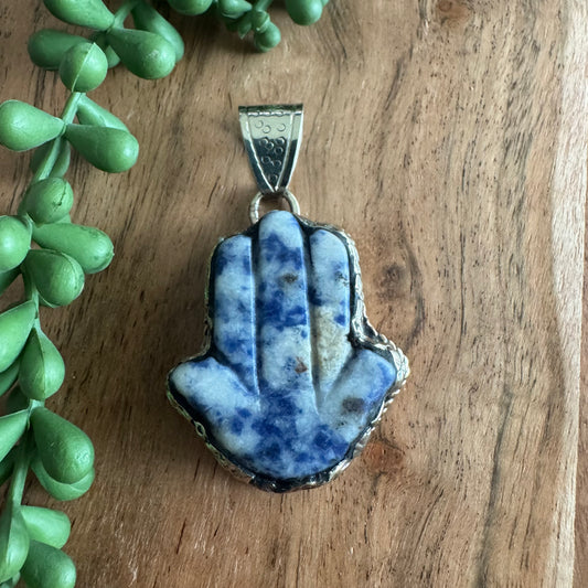 Sodalite Hamsa Pendant