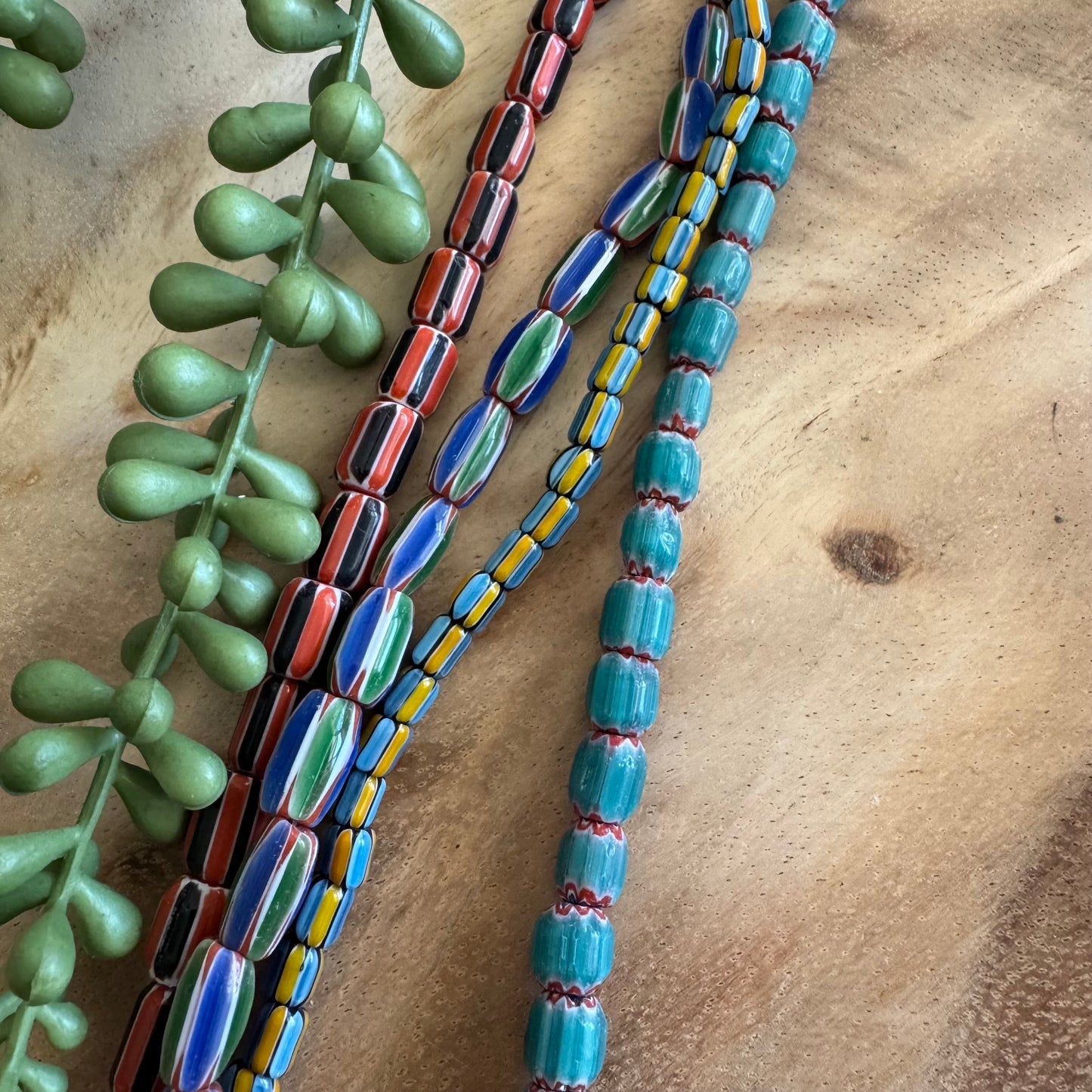 Chevron Glass Bead Lot 4 Strands Lot #1