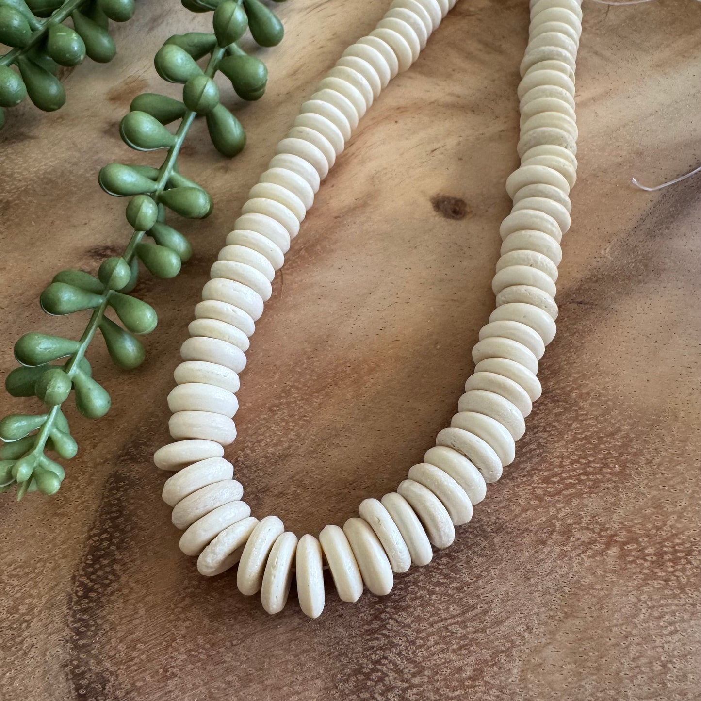 Bone Rondelle Beads – 4x12 – 15–16 Inch Strand BN09