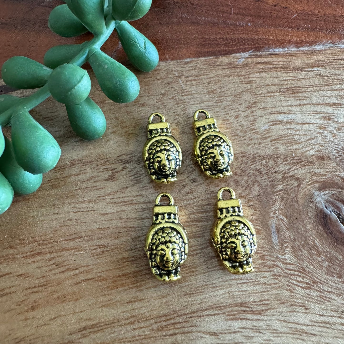 Gold Tone Face and Hand Charm Set