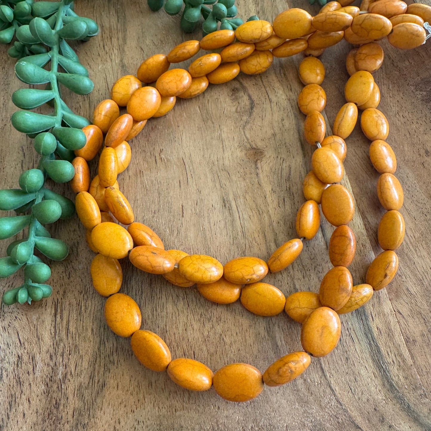Dyed Orange Magnesite Ovals