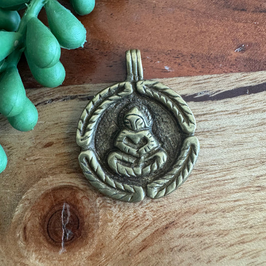 Sitting Buddha Brass Pendant
