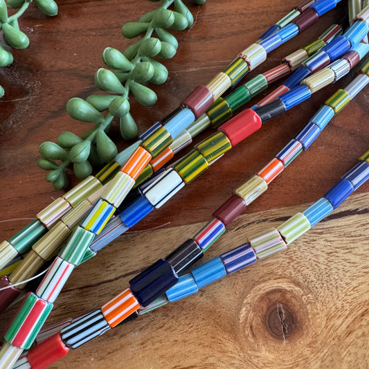 Mixed Chevron Glass Beads (India) #1